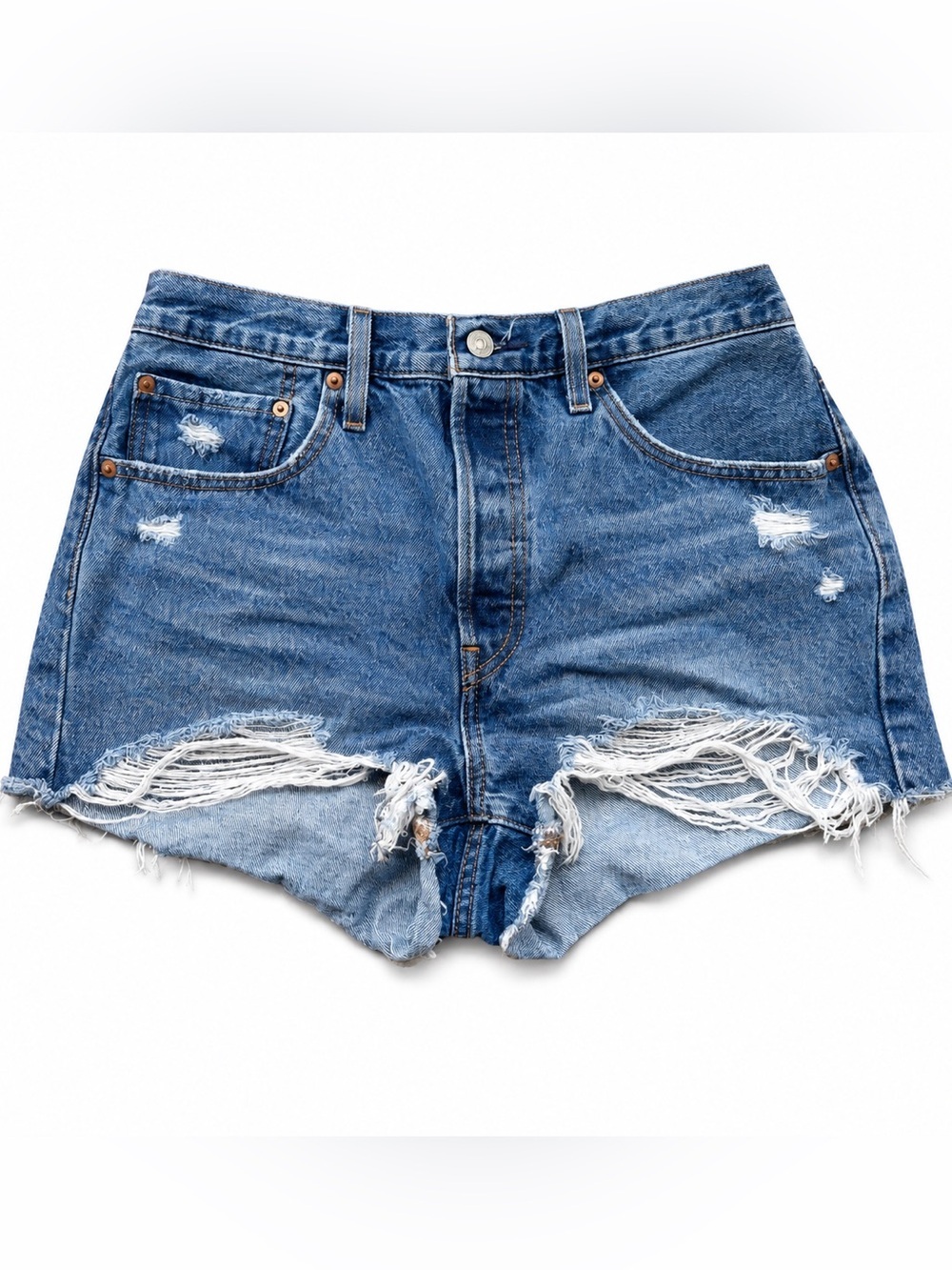 Levi’s 501 Distressed Cut-Off Blue Jean Shorts